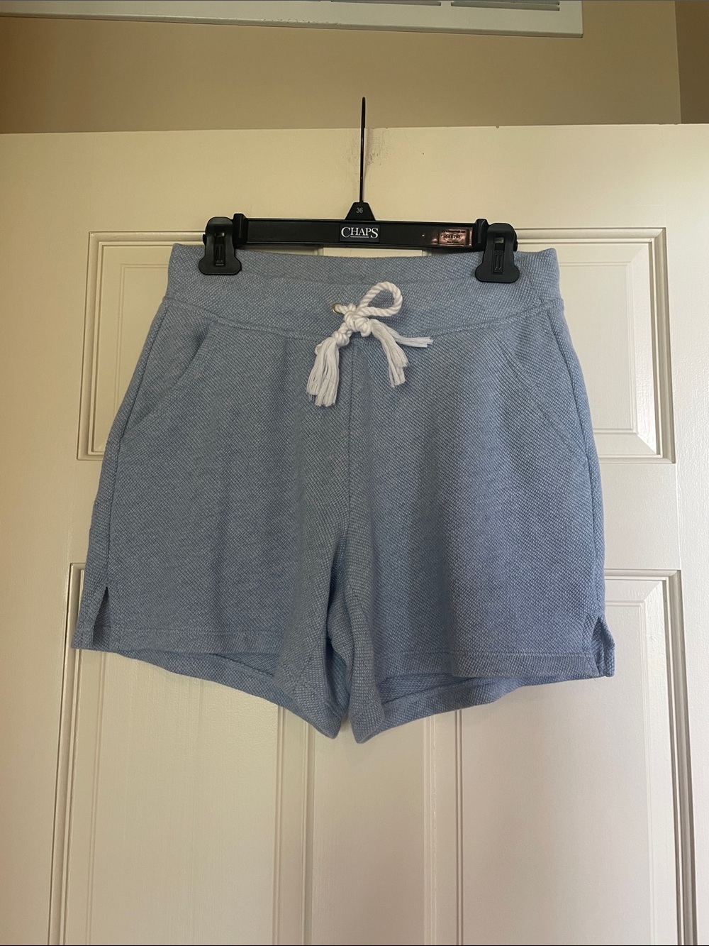 Talbots Light Blue Knit Drawstring Athletic Shorts